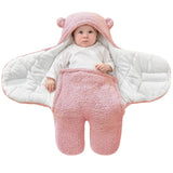 1 x RAW Customer Returns FUNUPUP Newborn Sleeping Bag, Newborn Sleeping Bag Blanket Receiving Fleece Blanket Unisex Boys Girls Plush Sleeping Bag Cute Swaddle Bear Pink, 3-6 Months  - RRP €23.99