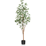 1 x RAW Customer Returns Kazeila Artificial Eucalyptus Plant 150 cm Artificial Plants Large Decorative Plants with Natural Stems for Home Decor Room Decoration Bedroom Decoration 1 Pack  - RRP €60.44