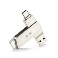 1 x RAW Customer Returns SSK 64GB USB C Flash Drive Dual Connectors USB Flash Drive with up to 150MB s Transfer Speed Pendrive for Android Phones, Macbook Pro Air and More - RRP €11.09