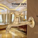 1 x RAW Customer Returns Vintage Faucet, Retro Solid Brass Single Handle Faucet Washing Machine Faucet Bathroom Sink Faucet Antique Brass Bathroom Vanity Faucet Long  - RRP €16.02