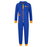 1 x RAW Customer Returns Children s jumpsuit onesie overall made of organic cotton Made in the EU The mouse on the swing elephant blue L 140-146  - RRP €44.36