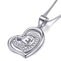 1 x RAW Customer Returns Morella ladies necklace heart letter E 925 silver rhodium-plated with white zirconia stones 46 cm - RRP €21.79