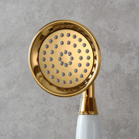 1 x RAW Customer Returns CIENCIA shower head brass hand shower high pressure shower head 1 2 inch gold hand shower with hose and shower head holder, BS126F - RRP €29.99