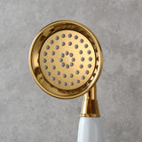 1 x RAW Customer Returns CIENCIA shower head brass hand shower high pressure shower head 1 2 inch gold hand shower with hose and shower shower holder, BS126F - RRP €29.99