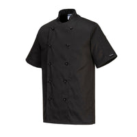 1 x RAW Customer Returns Portwest Kent chef s jacket. Color Black. Size XXL. - RRP €23.12