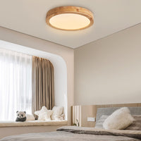 1 x RAW Customer Returns Baerolc LED Ceiling Light Wood, 40CM Wooden Ceiling Lamp Living Room, 28W 3000K Warm White Ceiling Light LED Round Wooden Lamp for Bedroom Office Kitchen Children s Room Hallway Balcony... - RRP €60.49