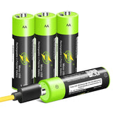 1 x RAW Customer Returns Lithium AA Cell Batteries 4 Pieces , 1.5 V 1250 mAh Double A USB Rechargeable, 4-in-1 micro USB Charging Cable Fast Charging 1.5 h, 3000 Rechargeable Cycles Recyclable Battery - RRP €22.22