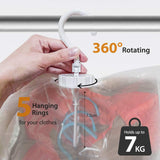 1 x RAW Customer Returns GQC Hanging Vacuum Storage Bags, 4 Pack Vacuum Bags for Clothes, Suits, Dresses, Coats or Jackets, Clear and Reusable Closet Organizer - RRP €19.99