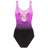 1 x RAW Customer Returns Jywmsc Women s Swimsuit Gradient Cross Back One Piece Swimsuit Push up Plus Size Swimwear Swimsuit - RRP €35.88