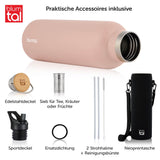 1 x RAW Customer Returns Blumtal Thermos bottle 750ml - double-walled stainless steel drinking bottle 750ml - insulated bottle 750ml BPA free - stainless steel drinking bottle 750ml - tea bottle - thermo - sports bottle - Mellow Rose - RRP €20.16