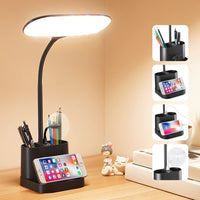 1 x RAW Customer Returns One Fire Desk Lamp, 10 Brightness Eye Protection, 3 Modes Cordless Lamp, 2400mAh USB Rechargeable Office Desk Lamp, Gooseneck Cordless Desk Lamp Reading - RRP €26.39