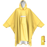 1 x RAW Customer Returns ANYOO Lightweight Waterproof Rain Poncho Rain Jackets with Sleeves Ventilated Multipurpose Raincoat Unisex with Hood Ideal for Outdoor Camping Hiking Fishing, Dark Yellow, One Size - RRP €24.19