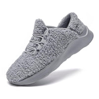 1 x Brand New CAIQDM Women s Winter Sneakers Warm Fashion Sneakers Outdoor Plush Sports Shoes Walking Running Shoes Casual Shoes Comfortable Soft Gray 39 EU - RRP €60.0