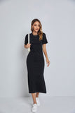 1 x RAW Customer Returns Germinate Maxi T Shirt Dress Women Summer Loose and Comfortable Casual Beach Cotton Slit Black Dressy Long Dresses Plus Size as3, Alpha, x l, Plus, Regular, Black  - RRP €23.99