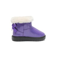 1 x Brand New DADAWEN Little Girls Boots Ankle Boots Warm Winter Ankle Boots, Purple, 27 EU - RRP €60.0