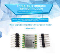 1 x RAW Customer Returns WitMotion WT31N High Precision 3-Axis TTL Acceleration Sensor, 2-Axis Angle Measurement, Not Affected by Magnetic Field, 3.3-5V Triple-Axis IMU AHRS for Arduino and More - RRP €26.0