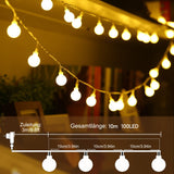 1 x RAW Customer Returns WOWDSGN ball fairy lights, 35M 350LEDs fairy lights dimmable, party fairy lights with plug for indoor and outdoor use, 8 light modes, energy saving, ideal for Christmas, wedding, party, garden, warm white - RRP €41.42