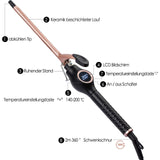 1 x RAW Customer Returns 9mm Mini Curling Iron - Professional LCD Display Curler 140-200 , Ceramic 30s Fast Heat-Up Temperature Adjustable, with Heat Resistant Gloves and Hair Clips Black  - RRP €23.18