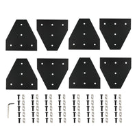 1 x RAW Customer Returns Zeberoxyz 8 PCS Black T Shape Corner Bracket Plate with Screws and T Nuts, 5 Hole 90 Degree Joint Plate for 4040 Series Aluminum Profile 3D Printer Frame 4040 Series Black-T with Nut  - RRP €54.44