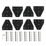 1 x RAW Customer Returns Zeberoxyz 8 PCS Black T Shape Corner Bracket Plate with Screws and T Nuts, 5 Hole 90 Degree Joint Plate for 4040 Series Aluminum Profile 3D Printer Frame 4040 Series Black-T with Nut  - RRP €54.44