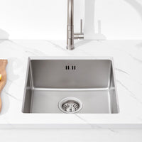 1 x RAW Customer Returns Auralum sink 44 x 44 cm, kitchen sink stainless steel sink for 45 cm base cabinet, small kitchen washbasin built-in sink including siphon drain and overflow set - RRP €119.99