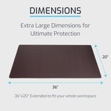 1 x RAW Customer Returns ZBRANDS Large Rectangular Desk Mat 91 x 51 cm , Reversible XL Mouse Pad, Non-slip and Water-repellent, Protective and Easy to Clean Gaming Mats - Brown - RRP €19.99