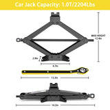 1 x RAW Customer Returns 1T Jack Set with Ratchet, Ratchet Extension, Thickened Steel Plate, Portable Jack for Cars, Trucks, Sedans, Vans, MPV. - RRP €21.62