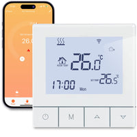 1 x RAW Customer Returns Thermostat underfloor heating water, Beok thermostat WiFi smart room thermostat underfloor heating programmable wall thermostat thermostat heating digital 230v compatible Alexa, 3A TDS75WIFI-WP white - RRP €48.4