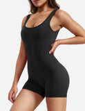 1 x RAW Customer Returns ZAAYO Women s Workout Jumpsuits Shorts Sexy Backless Gym Bodycon Scrunch Butt Yoga Bodycon One Piece Full Body Suit Stretch Elegant Jumpsuits Black Small - RRP €37.3