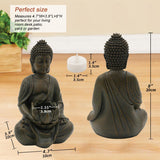 1 x RAW Customer Returns Yeomoo Meditating Buddha Tealight Holder Candle Holder Statue Zen Buddha Figure Decoration with Lotus - Indoor Outdoor Decoration for Home, Garden, Yard, Art Decoration - with a LED Tealight, Resin 1P - RRP €26.98