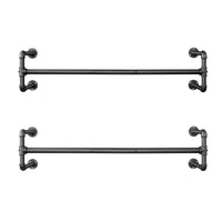 1 x RAW Customer Returns SONGMICS Wall Mounted Clothes Rack, Industrial Design Clothes Rail, Set of 2, Wall Mounted, Load Capacity up to 60 kg, 110 x 30 x 29.3 cm, Easy Assembly, Black HSR64BK-02 - RRP €44.62