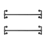 1 x RAW Customer Returns SONGMICS Wall Mounted Clothes Rack, Industrial Design Clothes Rail, Set of 2, Wall Mounted, Load Capacity up to 60 kg, 110 x 30 x 29.3 cm, Easy Assembly, Black HSR64BK-02 - RRP €44.62