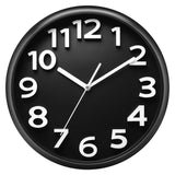 1 x RAW Customer Returns Plumeet 33cm Large Wall Clock, Non-Ticking Silent Quartz Decorative Clocks, Modern Style Good for Kitchen Living Room Bedroom Office, Large 3D Number Display, Battery Operated Black  - RRP €26.08