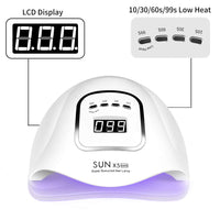 1 x RAW Customer Returns Timpou 150W nail dryer lamp, UV LED nail lamp for gel nails, with 10s 30s 60s 99s timer settings, infrared sensor, LCD display - RRP €25.8