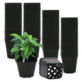 1 x RAW Customer Returns GGOUPTY Plant Pots Made of Plastic Pack of 100 5 cm Black Plastic Square Pots Plant Pot Flower Pots Cultivation Pots - RRP €15.94