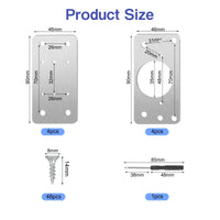 9 x Brand New Cabinet hinge repair plate, 8 pieces hinge repair kit with screwdriver hinge repair plate for cabinet doors, stainless steel hinge repair kit for cabinet furniture 02  - RRP €216.0