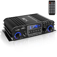 1 x RAW Customer Returns Etlephe 4 Channel Audio Amplifier, HiFi Amplifier, Bluetooth 5.0 Stereo Amplifier, 1200W, FM Radio Portable SD Card USB Input FM Radio, for your home or car 50 W x4 - RRP €59.99