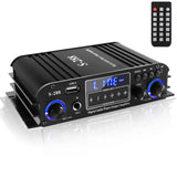 1 x RAW Customer Returns Etlephe 4 Channel Audio Amplifier, HiFi Amplifier, Bluetooth 5.0 Stereo Amplifier, 1200W, FM Radio Portable SD Card USB Input FM Radio, for Home or Your Car 50W x4 - RRP €59.99