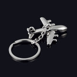 1 x Brand New ODETOJOY Silver Metal Airplane Keychain with Stainless Steel Line Airplane Keychain - RRP €6.95