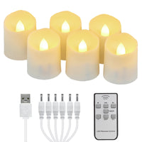 1 x RAW Customer Returns FREEPOWER 6-pack Rechargeable LED Tea Lights with Timer Remote Control Flickering Warm White Dimmable Electric Rechargeable Candles with USB Cable, Christmas Halloween Party Family Decoration, 4 x 4.5cm - RRP €22.02