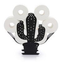 1 x RAW Customer Returns SUMNACON Black Toilet Paper Holder Made of Metal Toilet Roll Holder Paper Holder Toilet Roll Holder Wall Mounted Decoration for Bathroom Cactus Plant Shape - RRP €26.21