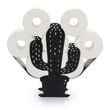 1 x RAW Customer Returns SUMNACON Black Metal Toilet Paper Holder WC Roll Holder Paper Holder Toilet Roll Holder Wall Mounted Decoration for Bathroom Cactus Shape - RRP €26.21