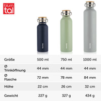 1 x RAW Customer Returns Blumtal Thermos bottle 750ml - double-walled stainless steel drinking bottle 750ml - insulated bottle 750ml BPA free - stainless steel drinking bottle 750ml - tea bottle - thermo - sports bottle - Mellow Rose - RRP €20.16