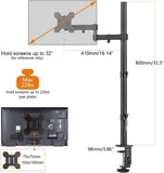 1 x RAW Customer Returns Bracwiser single fully adjustable standing height monitor arm stand mount 800mm high for monitor computer screen 13 15 17 19 20 22 23 24 26 27 30 32 inch VESA 75 100 MD7821 - RRP €32.26