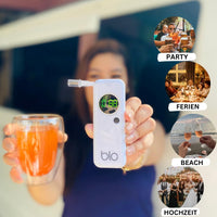 1 x RAW Customer Returns BLO Portable Breathalyzer with 10 Mouthpieces - Alcohol Testers with Digital LCD Screen - High Accuracy and Quick Results - Disposable Breathalyzer - RRP €37.99