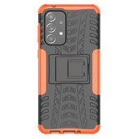 1 x Brand New JMstore Case Compatible with Samsung Galaxy A33 5G Tempered Glass Screen, Bracket Double Mixed Silicone Case Orange  - RRP €22.8