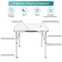 1 x RAW Customer Returns Camping table folding table, garden table folding table height adjustable, foldable small camping tables camping table outdoor travel table, for balcony picnic fishing camper motorhomes 45x60cm - RRP €46.88