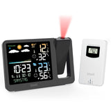 1 x RAW Customer Returns Uzoli Projection Alarm Clock Digital Alarm Clock with Projection Radio Clock Indoor Outdoor Thermometer Hygrometer Weather Forecast Comfort Level Mold Risk Projection Clock Weather Station with Outdoor Sensor - RRP €61.08