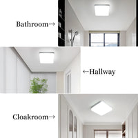 1 x RAW Customer Returns Riserva LED ceiling light bathroom, 24W IP44 Modern square LED ceiling light 6500K Cool White, LED ceiling lights for office, bathroom, bedroom, kitchen, living room, balcony, 18cm - RRP €14.98