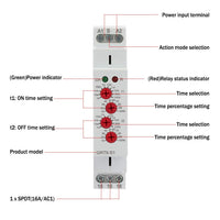 1 x RAW Customer Returns Akozon Grt8-S1 Mini Circulation Relay Time Delay Relay On Off Ac Dc12-240V - RRP €29.29